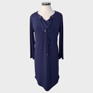 Chico's Size 0 Navy Blue Dress Small Polyester Spandex